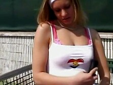 Outdoors MILF Bombshell Sucks & Fuck Her Own Big Dildo in Public Park (Exclusive)