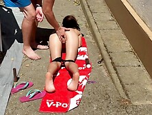 Amateurs Hispanic Massage from the Pool Fiance in Public almost caught by the neighbors