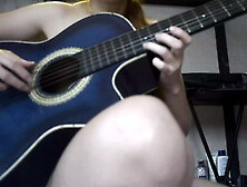 Petite blonde strips for her guitar teacher, so he can finish on her back, so he doesn't get her pregnant because he's older.