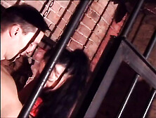 Beautiful Slave Slut Ass Fucked and Cumshot in Mouth by Vintage Big Cock in the Cage