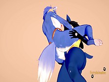 Star Fox Pokemon Star Fox Pokemon Furry Cartoon - Krystal X Lucario Boobjob & Nailed