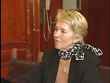 German Blonde Grandma gets a hardcore fuck on the desk