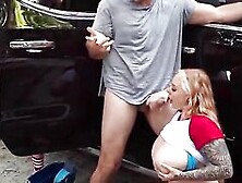 Jmac Cannot Resist Skylar Vox's Massive Tits Bouncing While Washing His Car