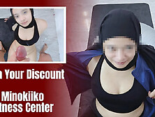 Hot Hijab Girl Show Her Big Ass and Got Cum Shower by Personal Trainer - Minokiiko