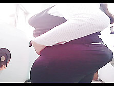 Sexy Secretary Milf Latina Big Butt Big Ass Mexican Take Out All Her Clothes In The Bathroom