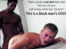 Black Man Holds That White Twink Pinned Down While Penetrating Him