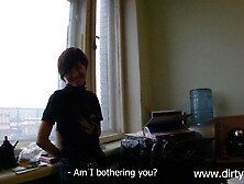 Diva's Black Bra, Top And Sexy Jeans Come Off For Her To Screw A Guy In A Red Shirt.