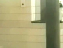 Hot looking Asian spied shaving between her slender legs