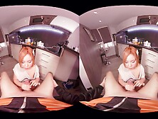 Red Asian Hottie In T-Shirt Gives Sloppy Hand- And Blowjob