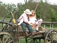 Farmgirl having anal sex in nature