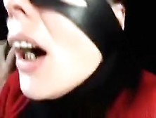 Masked spanish zorro girl with ugly teeth crazy blowjob and missionary sex in the car