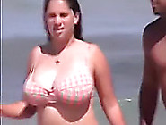 Spying on chunky Step mother I'd like to fuck with biggest natural breasts on a beach