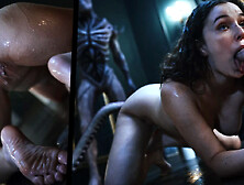 3D Anime Horror - Nerdy Girl Leana Lovings Summons Sex Demon And Gets Monster Fucked Unbirth