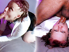 Tied up petite slave sloppily deepthroats her masters cock - Roxy Mystique