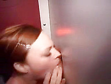 Redheaded Amateur Blowjob And Facial Through Glory Hole