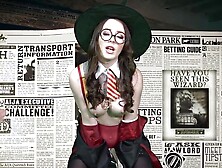 Sexy Teen Cosplay As Harry Potter - Hermione Granger Rides Sybian Till Massive Climax