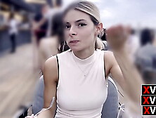 Around Bucharest,  slut picked up in TAXI and taken to DINNER.  Dialogues in ita.  Outdoors.