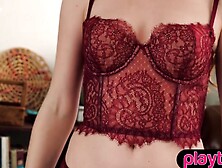 Redheaded Milf Shows Off Her Juicy Boobs in Lingerie
