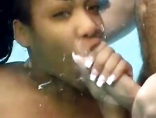 Black Amateur Couple's Public Underwater Adventure