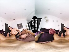 UP CLOSE VR - Lalin girl Playgirl In Ass Shorts Mila Milkshake Gives Sloppy Deepthroat & Rides Rod POV