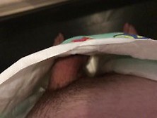 Inside View Diaper Piss.  Uncut Abdl Guy