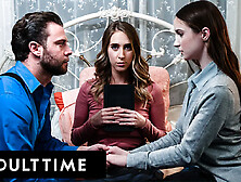 ADULT TIME - Mormon Virgin Hazel Moore Has First Time SOAKING Session And CREAMPIE! ALMOST CAUGHT!