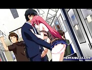Bigboobs hentai handjobs and cumshot in the train