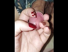 Attractive Red Nails Peehole Torture Edging Makes Wang Throb & Leak Precum