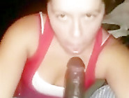 White gives her black bf a handfree blowjob and gets a facial