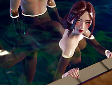 Nakai Yukino's Bikini Pool Party - 3D Hentai Animation: Standing Pose Sex, Squatting on a Big Cock, and Doggy with Tight Pussy