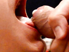 Amateur chubby German girl loves cum in mouth - close-up cumshot compilation