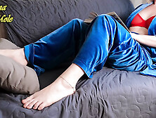 Hot Mommy in Pajamas,  Can't Sleep,  and Begins to Caress Herself Everywhere,  Reaching a Strong Orgasm