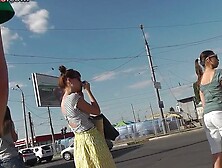 Perfect pussy upskirt with strange brunette yoke