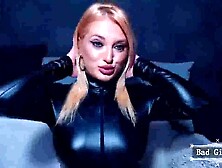 Perfect body super slim latex blonde big boobs mil