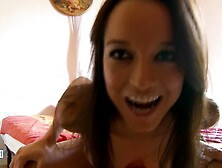 Pornstar brunette Francys Belle doing a striptease live online camera