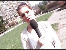 Wonderful brunette with big boobs gets pounded at casting