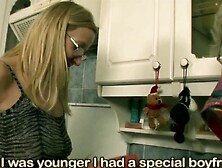 2 nice-looking aged chicks rediscover forbidden joy in a retro kitchen.  Their hirsute bodies rub jointly with raw chemistry as t