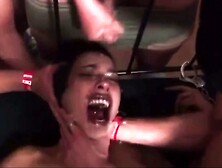 Whore gets a rough gangbang