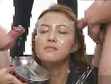 Japanese babe in hot bukkake