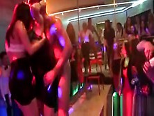 Flirty girls get entirely fierce and naked at hardcore party