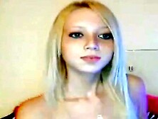 Innocent blonde camgirl strips and bates