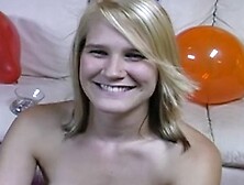 Teen jerks off BF while smoking cigarette and pops ball