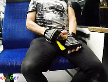 On The Train Ride Home,  I Cheekily Jerk Off My Cock.