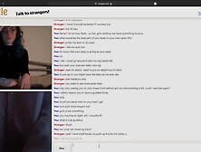 Omegle brunette flashing big tits