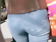 Arousing Ass On Jeans Gets Some Camera Attention