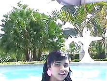 Tobie Teen Masturbates By The Pool