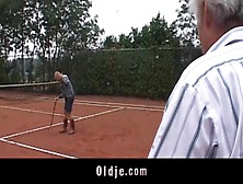 Short haired coed slut fucking grandpa