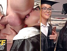 Fake Hostel - crazy University bitches get their assholes sniffed before threesome with Alexis Crystal
