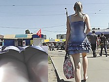 Hawt Denim Upskirt On A Bus