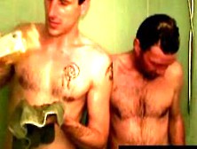 Two Gay Mature Dudes In The Shower